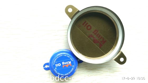 Sello de pestaña personalizado, Tri-sure, tapa roscada, brida de cuba; la impresión a color se puede personalizar según los requisitos del cliente