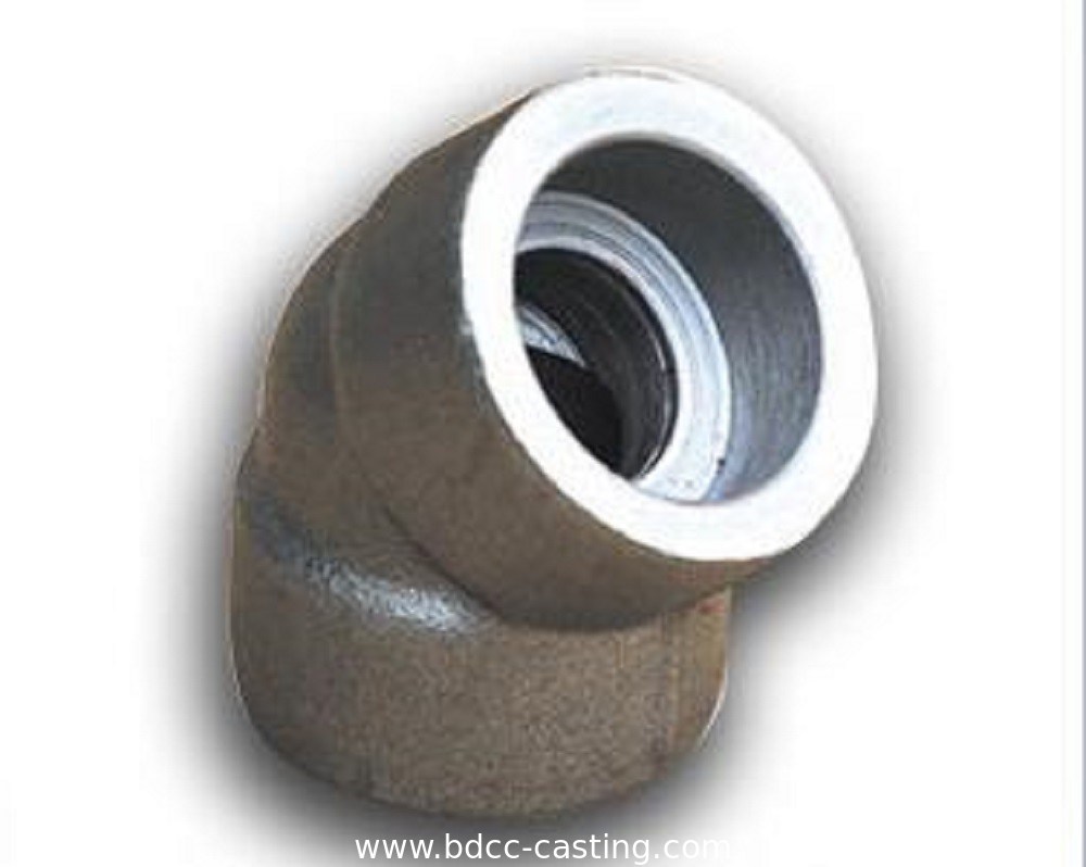 Codo forjado de acero al carbono de 45 grados, Accesorios de tubería de acero al carbono forjado de alta presión, Accesorios de acero al carbono personalizados