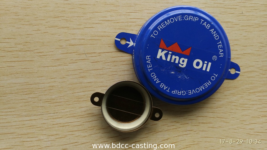 Sello de pestaña personalizado, Tri-sure, tapa roscada, brida de cuba; la impresión a color se puede personalizar según los requisitos del cliente