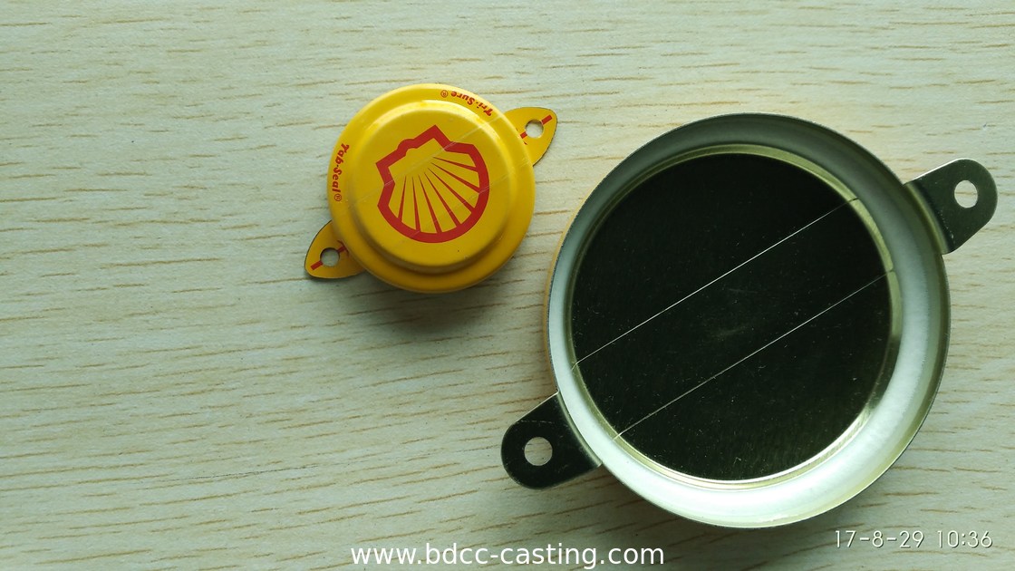 Sello de pestaña personalizado, Tri-sure, tapa roscada, brida de cuba; la impresión a color se puede personalizar según los requisitos del cliente