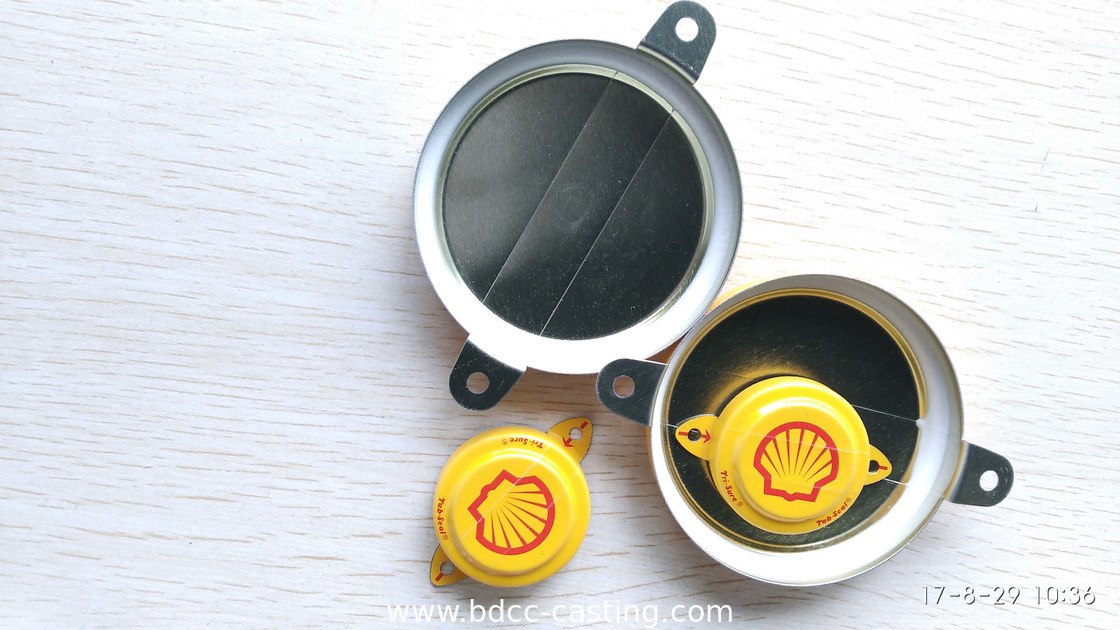 Sello de encargo de la etiqueta, Tri seguro, cubierta del hilo, reborde de la cuba; la impresión en color se puede modificar para requisitos particulares según requireme del cliente